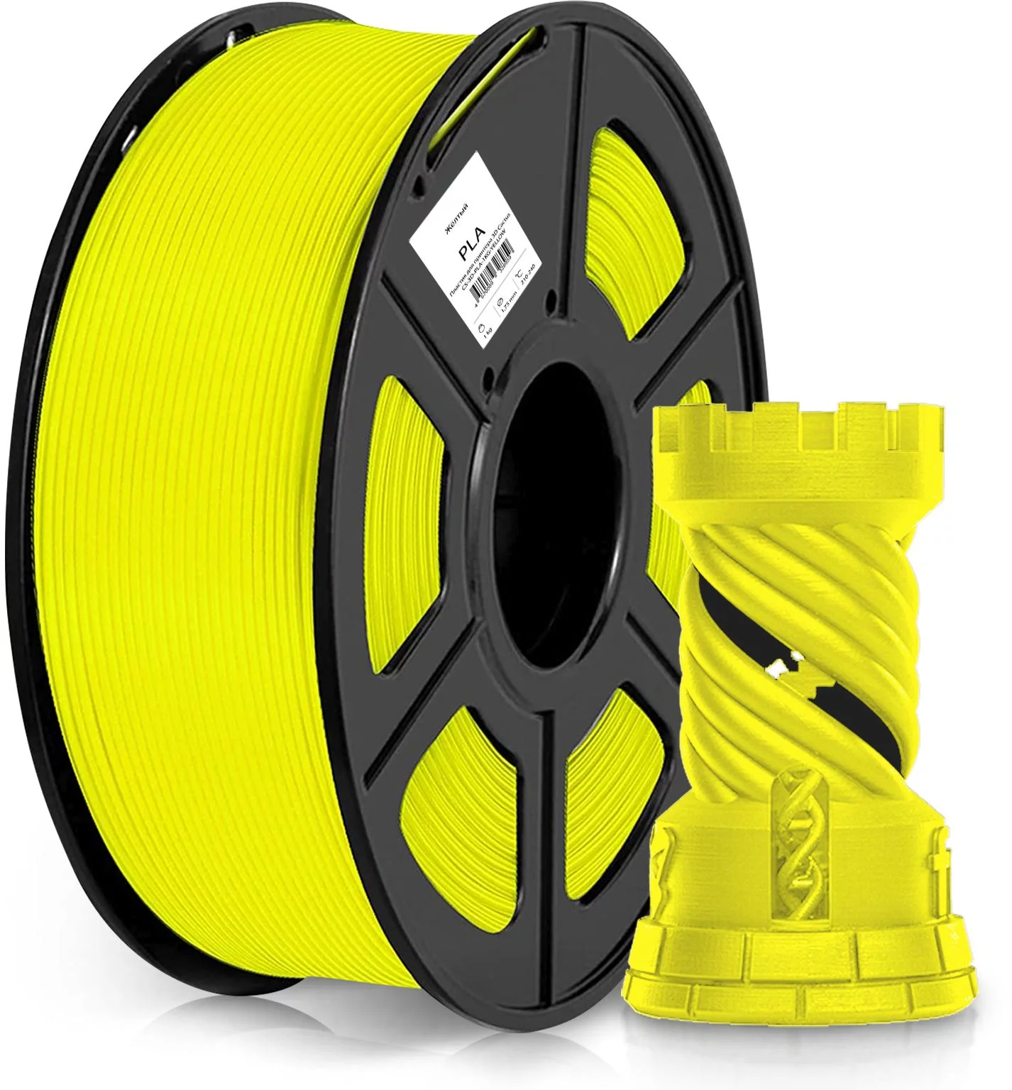 -/ Пластик для принтера 3D Cactus CS-3D-PLA-1KG-YELLOW PLA d1.75мм 1кг L326м 1цв.