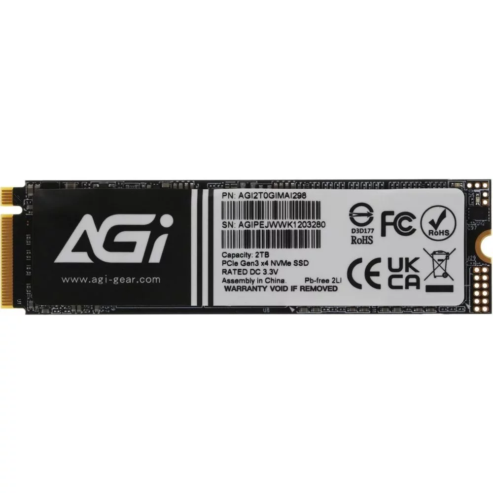 Твердотельный накопитель SSD AGI AI298 M.2 PCIe 2TB RETAIL-Color Box (AGI2T0GIMAI298-CB)