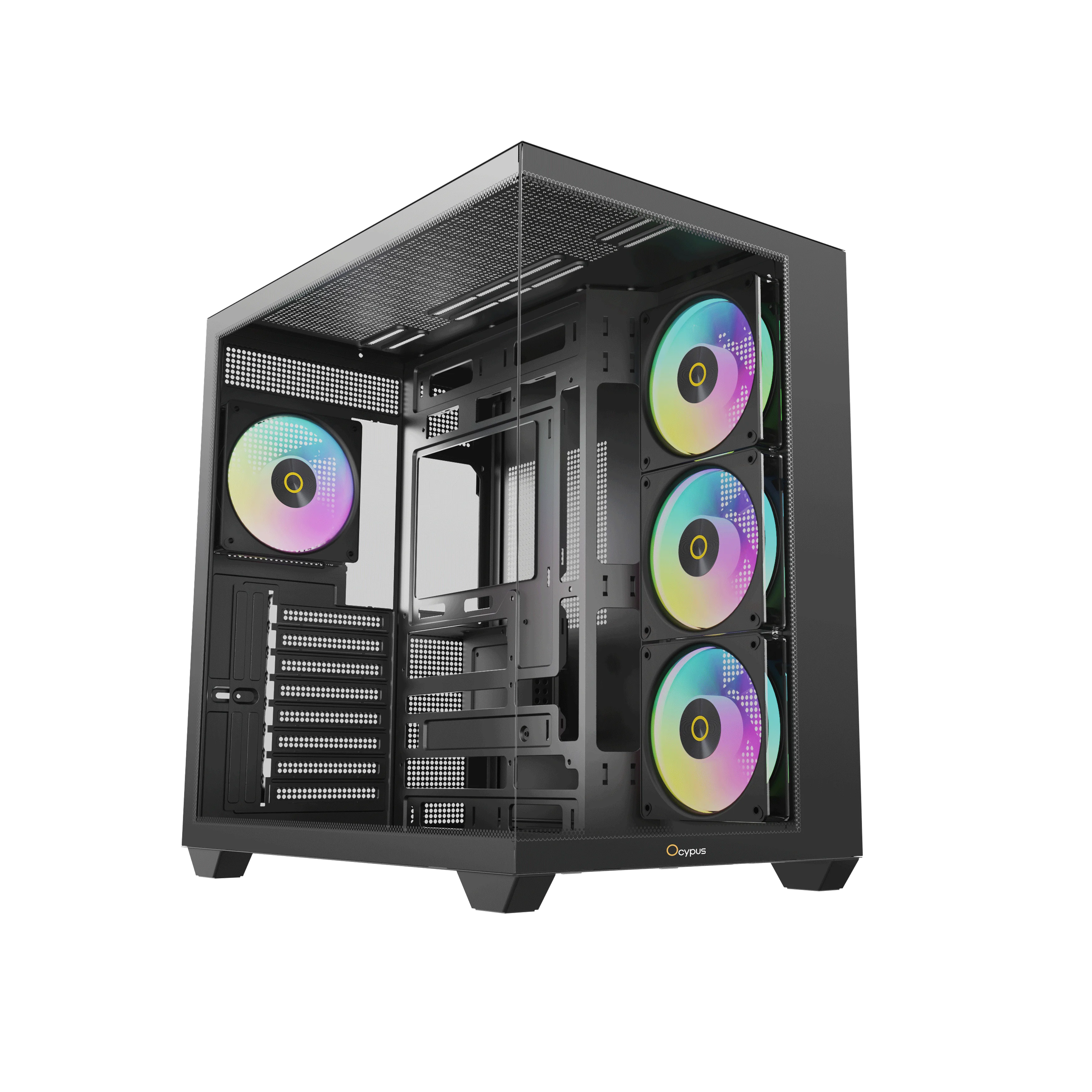 Корпус Компьютер без блока питания/ Case Ocypus Gamma C74 BK ARGB, Midi-Tower, TG, 4x120mm ARGB, 2xUSB-A 3.0 + 1xUSB-C 3.1, ATX, mATX, mITX Black (GAMMA-C74-BKD400XX-GL)