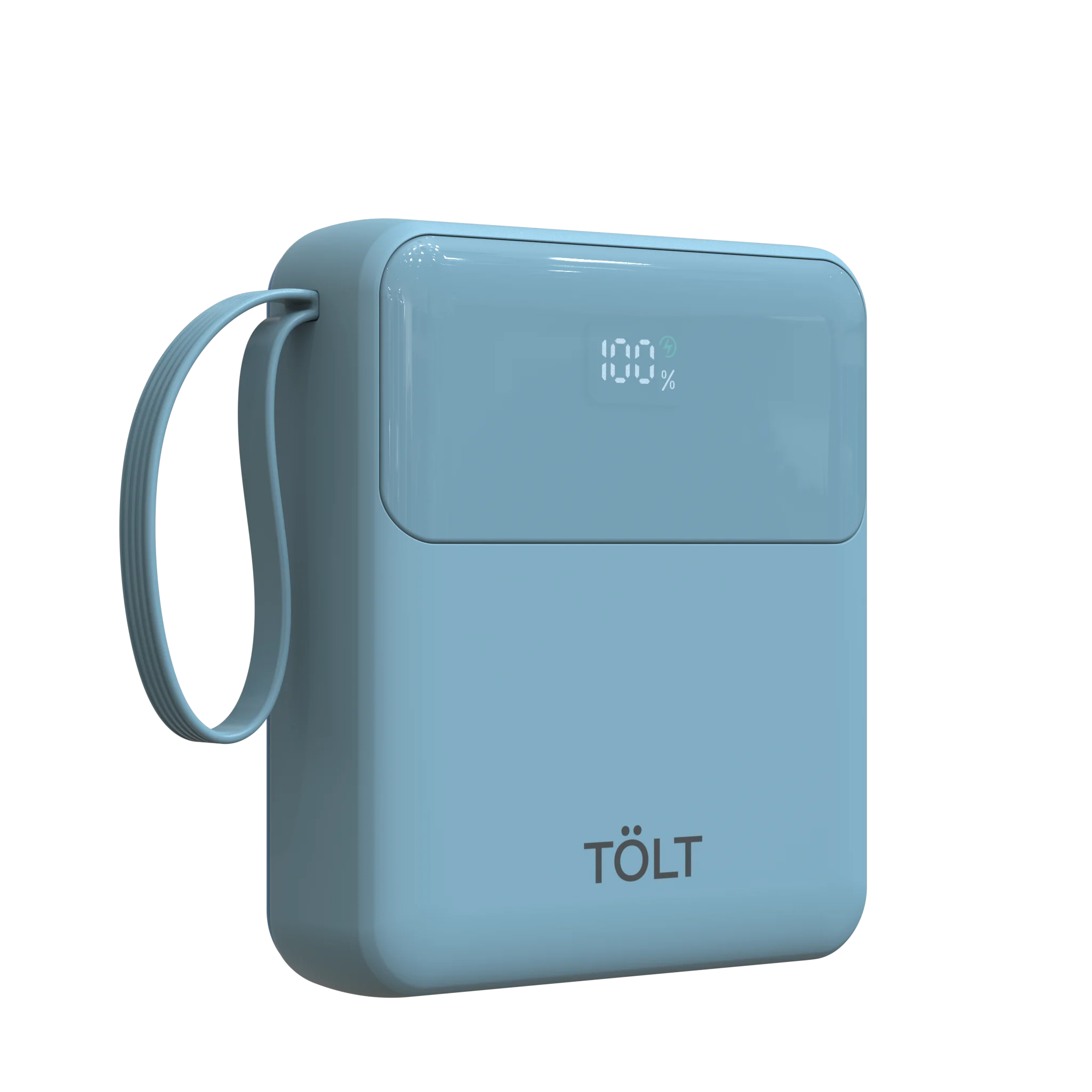 Портативный аккумулятор TOLT Lit LT-LI10S, 10000mAh, 22,5W, fast charging and PD, light blue/ Powerbank TOLT Lit LT-LI10S, 10000mAh, 22,5W, fast charging and PD, light blue