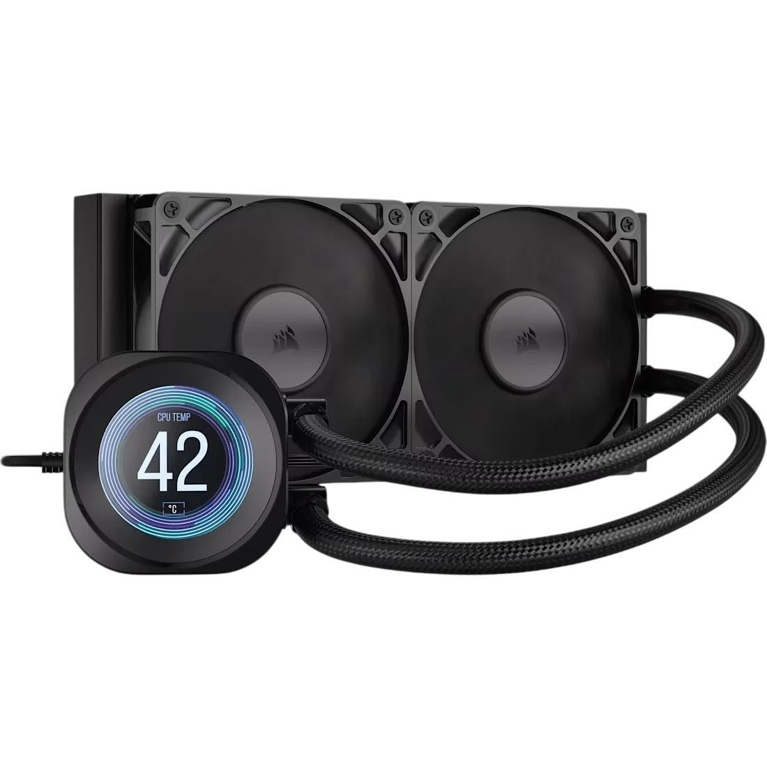 Система жидкостного охлаждения/ Water Cooling System Corsair NAUTILUS 240 RS LCD (240mm, Black/ Fans: 2x120mm, 72.8CFM, 36dBA, 2100RPM/ S: 1851, 1700, AM5, AM4) (CW-9061031-WW)