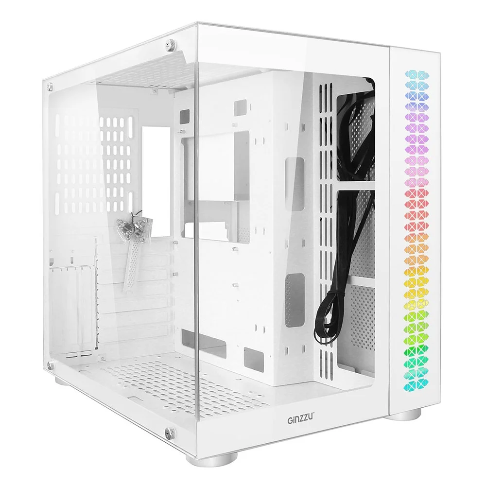 Ginzzu V580 RGB подсветка, закаленное стекло 1*USB 3.0,1*USB 2.0, AU Белый ATX (V580#NTL)