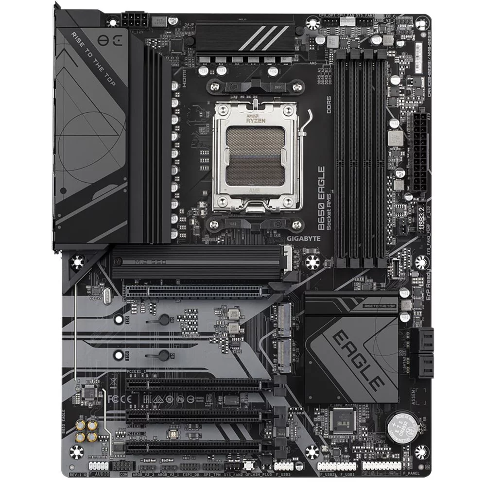 Материнская плата Gigabyte OEM B650 EAGLE, Socket AM5, AMD B650, 4xDDR5-5200, HDMI+DP, 4xPCI-Ex16, 4xSATA3(RAID 0/ 1/ 10), 3xM.2, 8 Ch Audio, GLan, (6+6)xUSB2.0, (2+2)xUSB3.2, (1+1)xUSB3.2 Type-C™, 1xPS/ 2, ATX, RTL (B650 EAGLE||OEM)