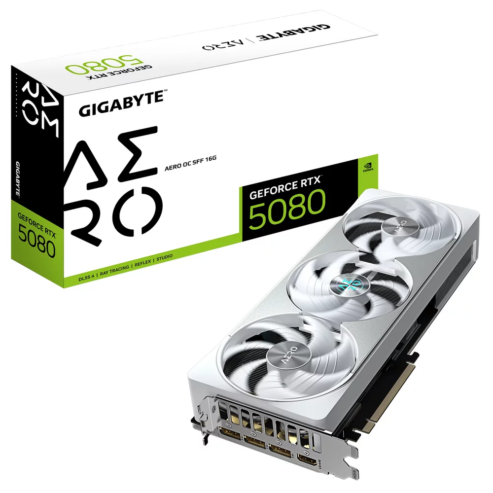 Видеокарта Gigabyte RTX5080 AERO OC SFF 16GB GDDR7 256bit 3xDP HDMI 3FAN RTL (GV-N5080AERO OC-16GD)