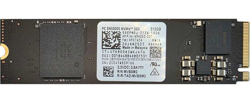 Накопитель HP 512GB M.2 2280 PCIe NVMe SSD (N94050-001)