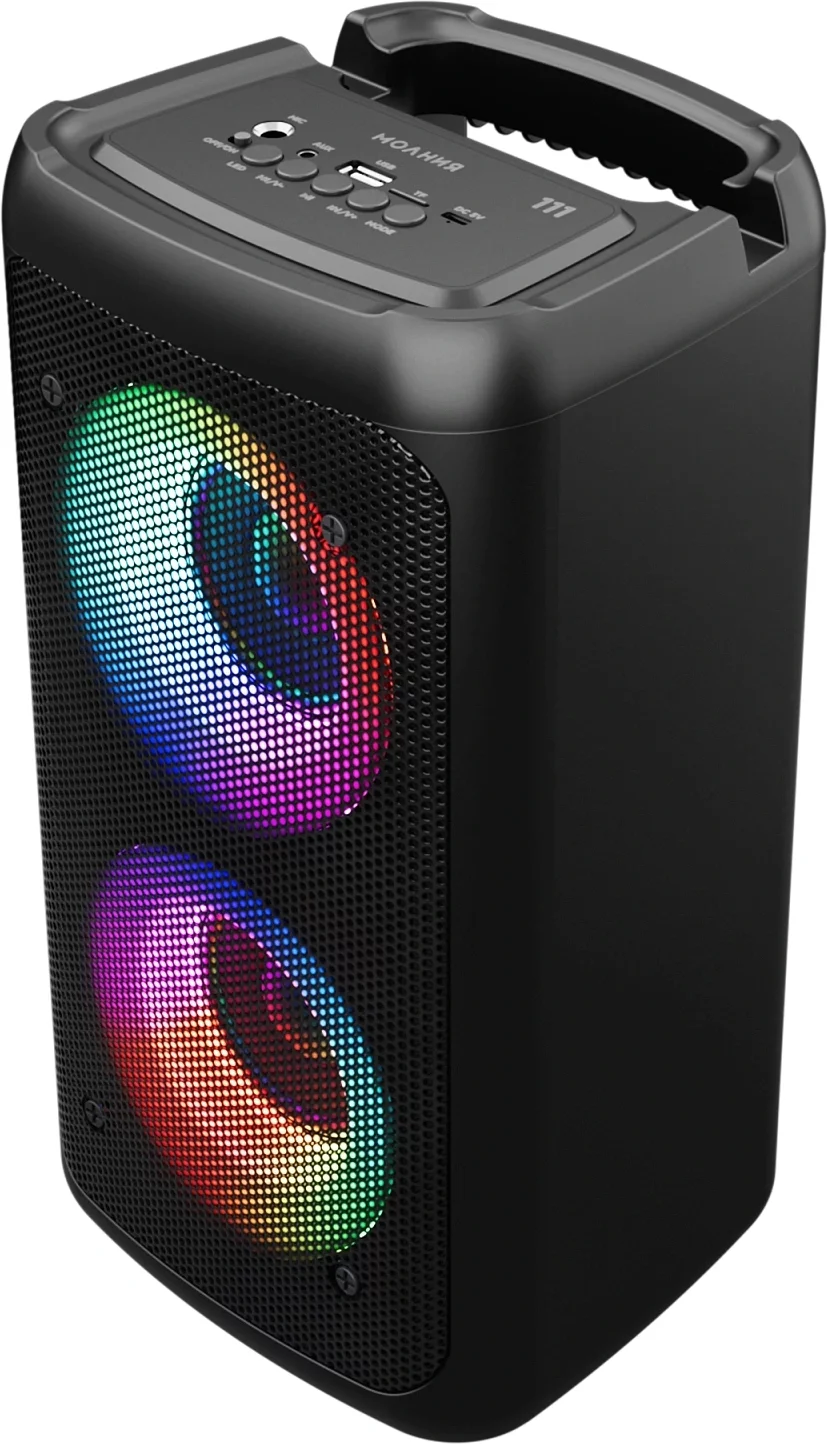 Колонка порт. Ural Молния 111 черный 40W 2.0 BT/3.5Jack/USB 1500mAh (МОЛНИЯ 111)