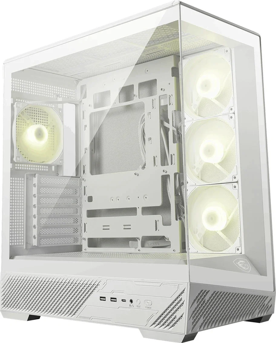 Корпус MSI MAG Pano 130R PZ белый без БП ATX 6x120mm 2x140mm 2xUSB3.0 audio AirDuct bott PSU (MAG PANO 130R PZ WHITE)