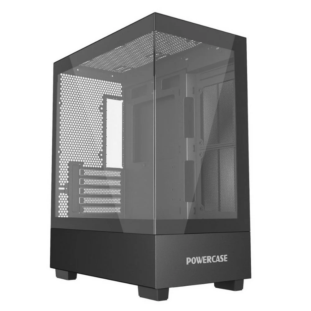 Корпус Powercase Vision Micro M, Tempered Glass, чёрный, mATX (CVMMB-L0) (CVMMB-L0||BP)