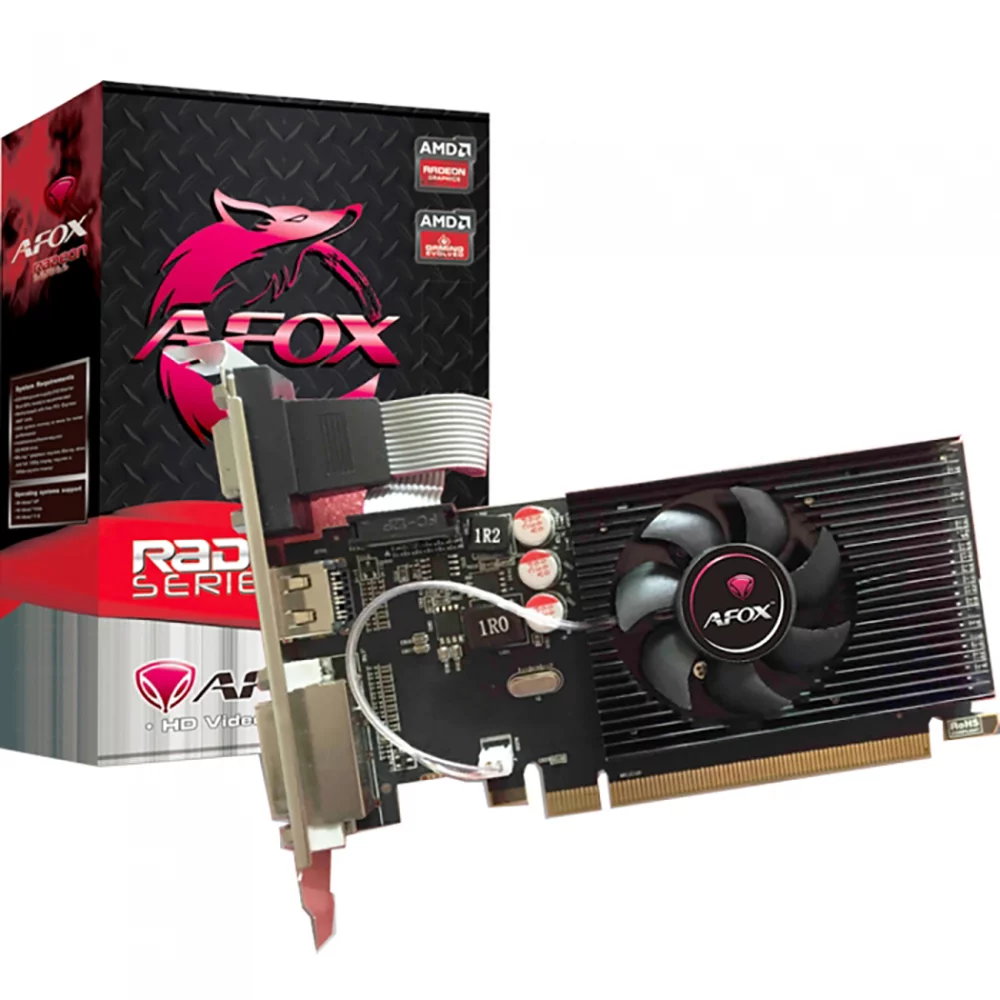 Видеокарта Afox R5 230 1GB GDDR3 64bit DVI HDMI 1FAN LP RTL (AFR5230-1024D3L5)