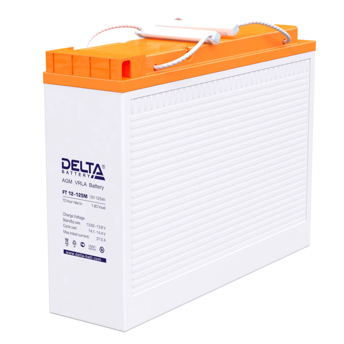 Батарея DELTA серия FT-M, FT 12-125 М, напряжение 12В, емкость 125Ач (разряд 10 часов), макс. ток разряда (5 сек.) 950А, макс. ток заряда 37.5А, свинцово- (FT 12-125 M)