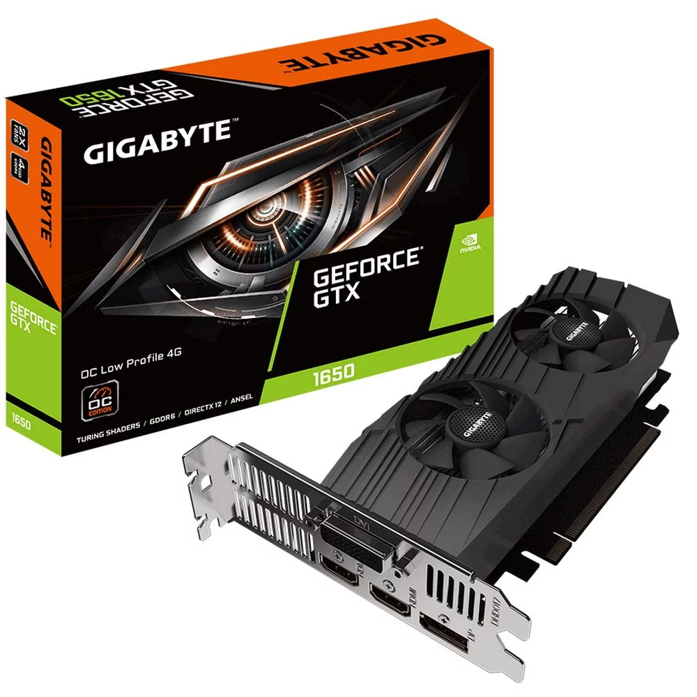Видеокарта Gigabyte Bad Pack GTX1650 D6 OC Low Profile 4GB 128bit GDDR6 DVI DP HDMI GV-N1656OC-4GL RTL {20} (306700) 128bit GDDR6 DVI DP HDMI GV-N1656OC-4GL RTL {20} (306700) (GV-N1656OC-4GL||BP)