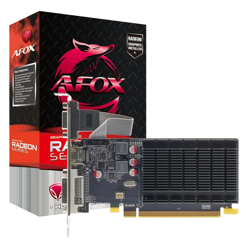 Видеокарта Afox R5 220 2GB DDR3 64bit VGA DVI HDMI LP PASSIVE RTL (AFR5220-2048D3L6-V2)