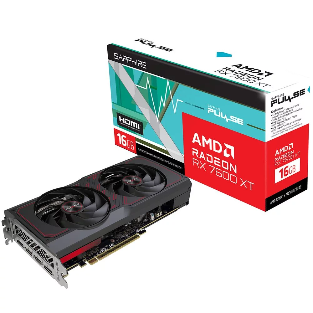 Видеокарта Sapphire Bad Pack RX7600XT PULSE GAMING OC 16GB GDDR6 128bit 2xDP 2xHDMI 2FAN RTL (11339-04-20G||BP)