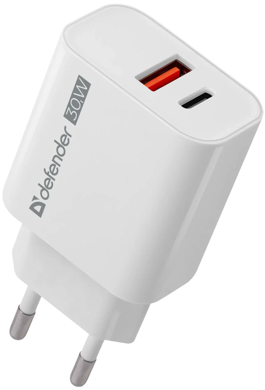Defender Сетевое ЗУ UPA-130 USB-C/PD30W+USB-A/QC3.0 (83674)