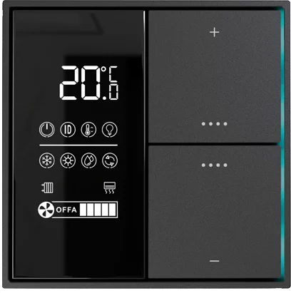 Donel Многофункциональный комнатный термостат KNX,ЖК-экран, встроенный датчик температуры, метеорит, Cерия DKNX (DTS5392MB)