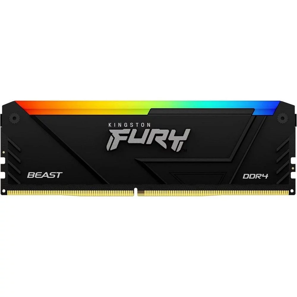 Память оперативная/ Kingston 16GB 3200MT/s DDR4 CL16 DIMM 1Gx8 FURY Beast RGB (Select Regions ONLY) (KF432C16BB12A/16WP)