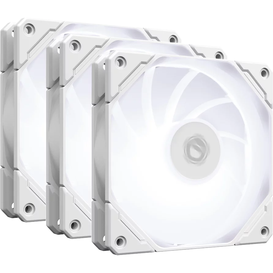 Кулер для корпуса/ Case Cooler ID-COOLING TF-12025-PRO SW TRIO (120x120x25mm, 4-pin PWM, 70CFM, 28.9dBA, 1500RPM, White, 3pcs)