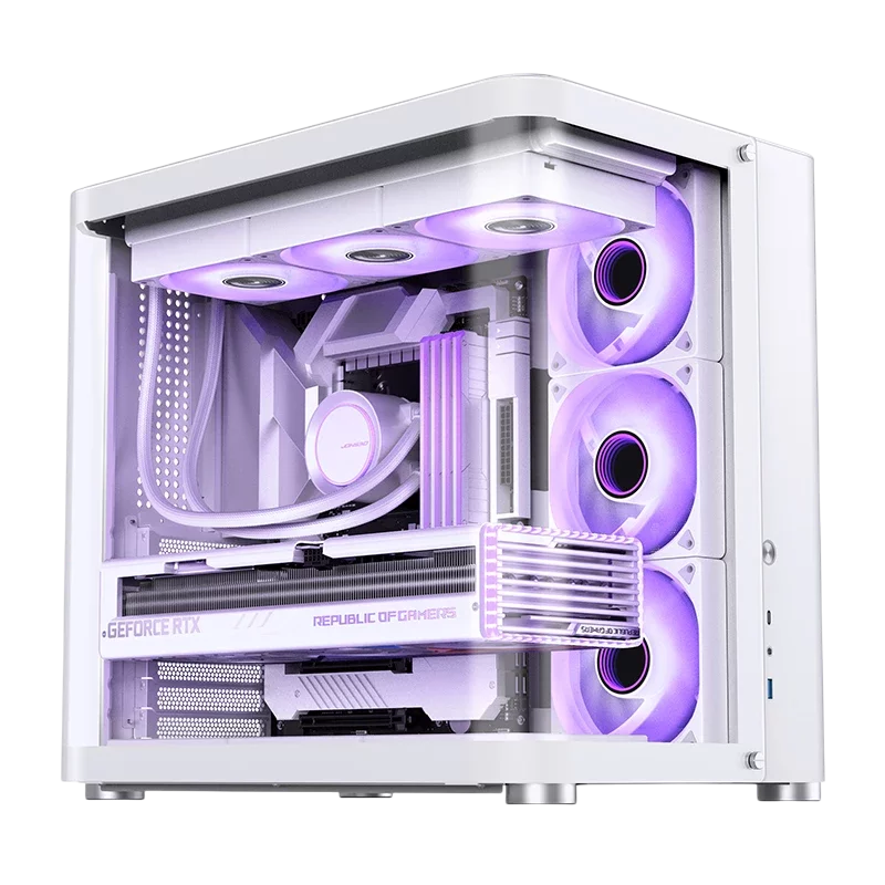 Корпус без блока питания/ Case JONSBO TK-2, Midi-Tower, TG, no fans, 1xUSB-A 3.2 + 1xUSB-C 3.2, ATX, mATX, mITX White (TK-2 WHITE)