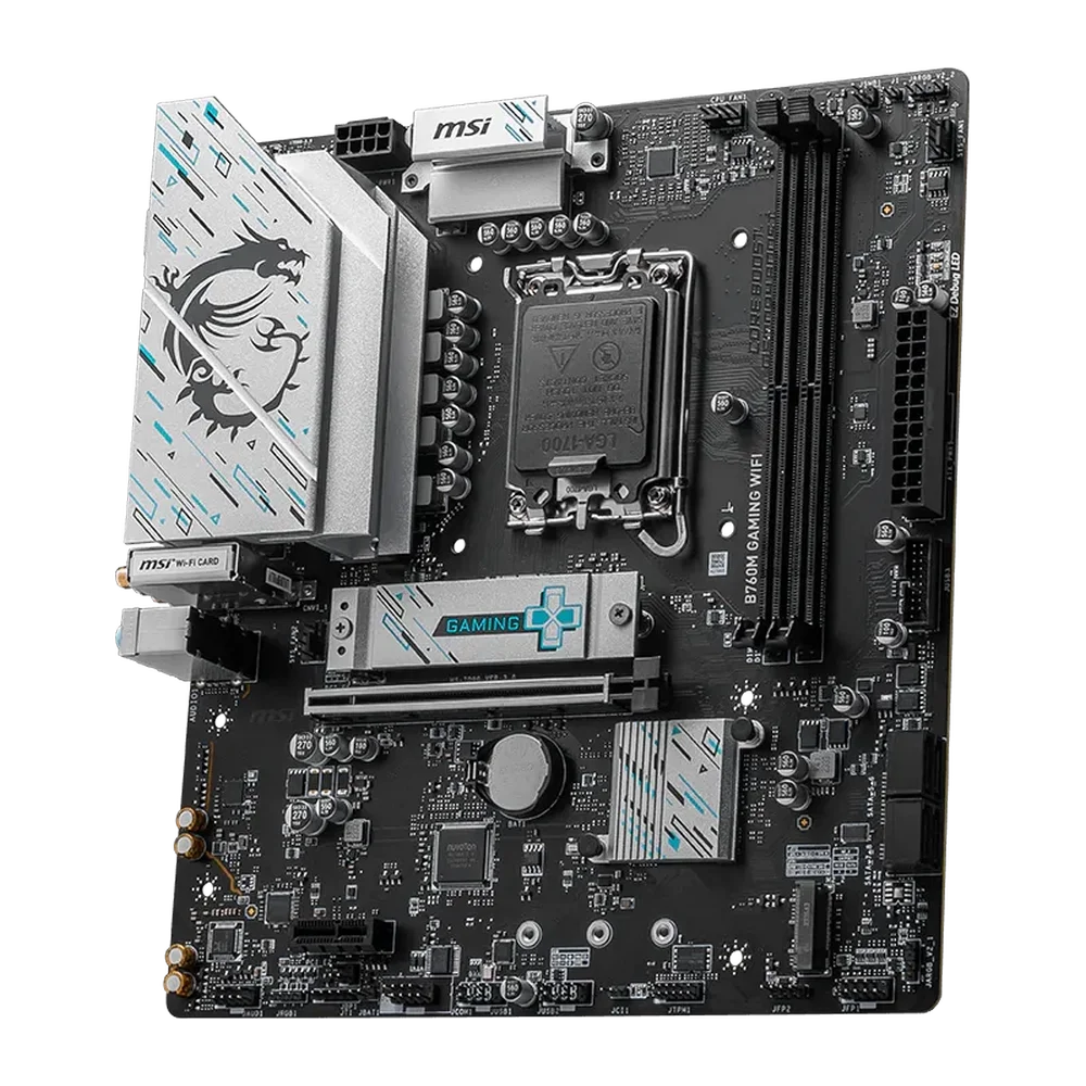 Материнская плата MSI B760M GAMING WIFI B760, LGA1700, 2*DDR5, 1*PCIEx16, 1*PCIEx1, 2*M.2, 6*USB3.2Gen1, 6*USB2.0, 4*SATA3.0, 2.5G, VGA, DP, HDMI, M-ATX, RTL (B760M GAMING WIFI_MSI)