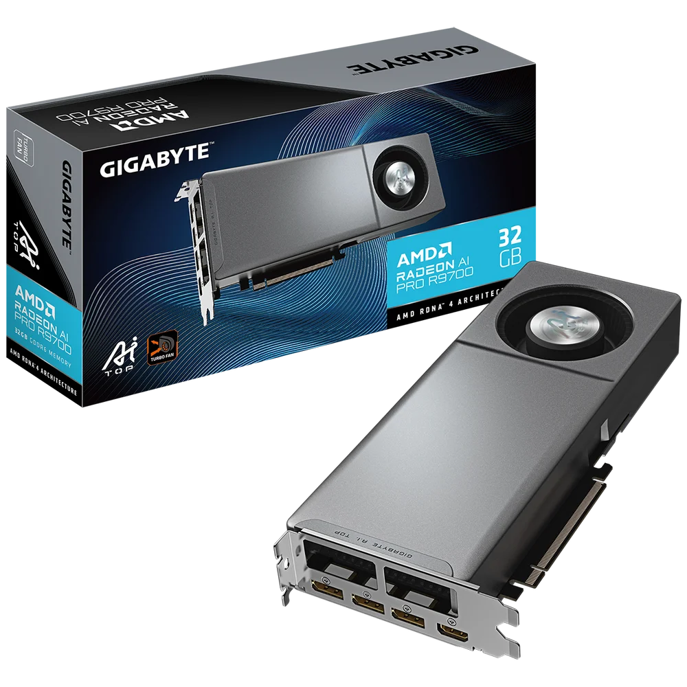 Видеокарта Gigabyte Bad Pack AI PRO R9700 AI TOP 32GB GDDR6 256bit 3xDP HDMI BLOWER RTL bp (GV-R9700AI TOP-32GD 1.1||BP)
