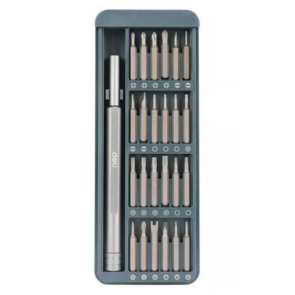 Набор прецизионных отверток Deli DL241025 (отвертка + 24 биты), сталь S2 + Cr-V Bad Pack (DL241025||BP)