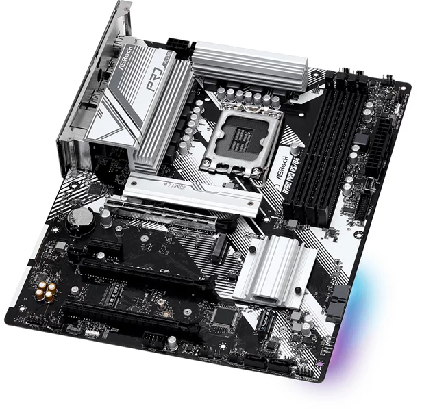 Материнская плата ASROCK B760 PRO RS/D4, LGA1700, B760, 4*DDR4, 4*SATA, 3*M.2, 5*USB 3.2, 2*USB 2.0, Type-C, 3*PCIx16, 1*PCIx1, 1*M.2 (Key E), HDMI+DP, ATX