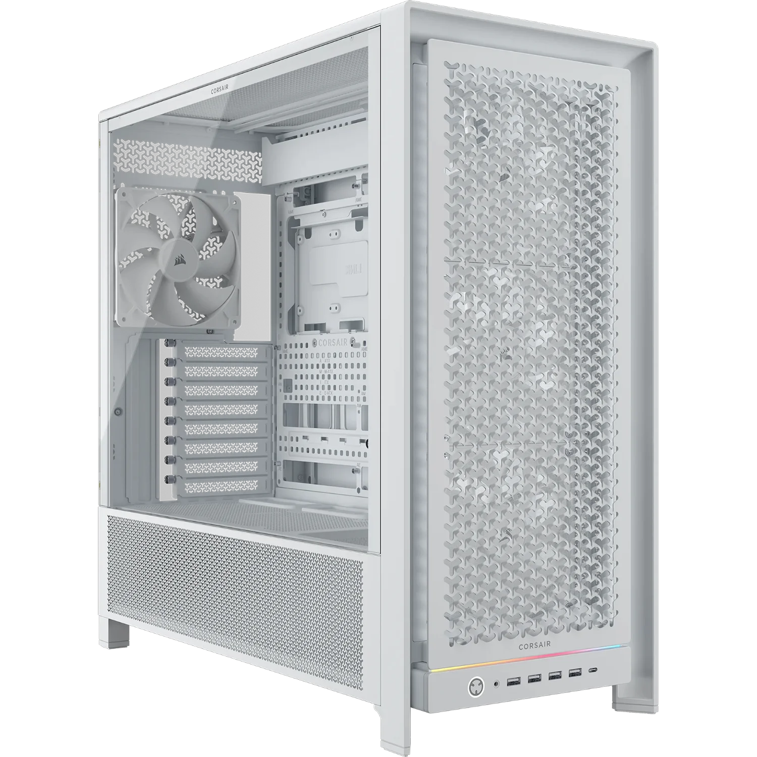 Корпус без блока питания/ Case Corsair Frame 5000D RS High-Airflow, Midi-Tower, TG, 4x140mm, 4xUSB-A 3.2, 1xUSB 3.2 Type-C, E-ATX, ATX, mATX, mITX White (CC-9011308-WW)