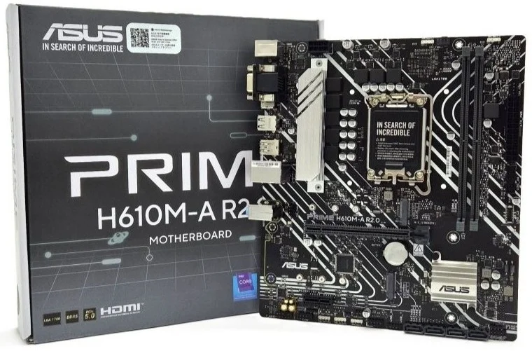 Материнская плата ASUS PRIME H610M-A R2.0, LGA1700, H610, 2*DDR5, 4*SATA, 2*M.2, 2*USB 3.2, 4*USB 2.0, 1*PCIx16, 1*PCIx1, HDMI+DP+D-Sub, mATX; 90MB1MJ0-M0EAY0