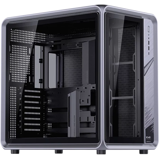 Корпус без блока питания/ Case JONSBO BO400, Midi-Tower, TG, no fan, 2xUSB-A 3.0 + 1xUSB-C 3.2, ATX, mATX, mITX Grey