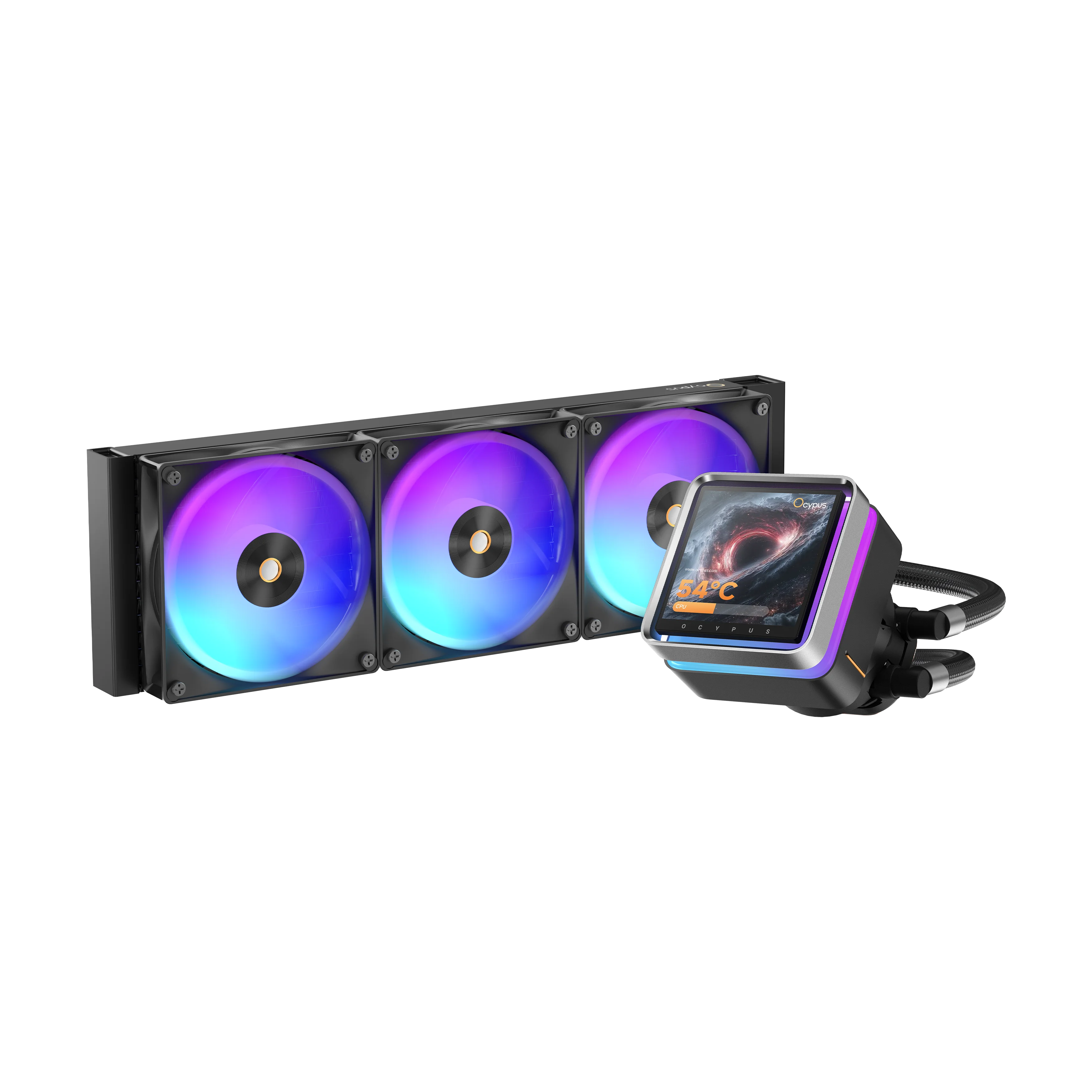 Система жидкостного охлаждения/ Water Cooling System Ocypus Sigma L36 EX BK ARGB (310W, 360mm, LED, Black, ARGB/ Fans: 3x120mm, 36dBA, 88CFM, 2400RPM/ Pump height 99mm, 27dBA, 3100RPM, Rad thickness 2 (SIGMA-L36-BK3AAWLN00E-GL)