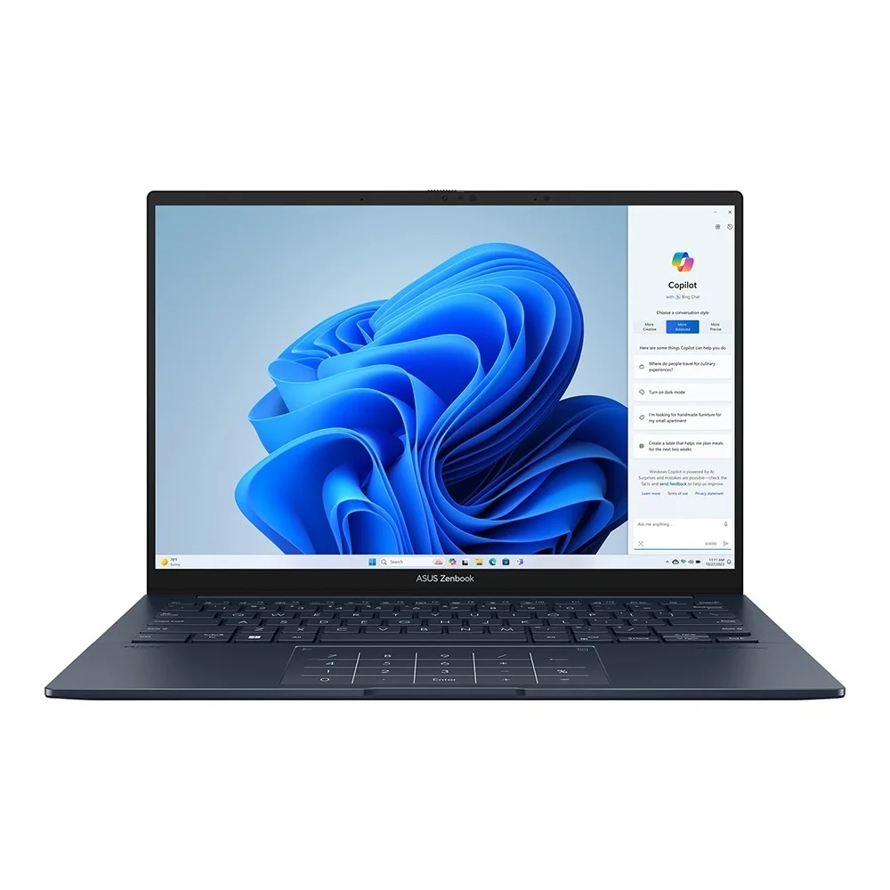 Ноутбук ASUS Zenbook 14 UX3405CA-ST1341 Intel Core Ultra 9 285H/ LPDDR5X 32GB/ 1TB M.2 NVMe PCIe 4.0 SSD/ Intel Arc Graphics/ 14" 3K (2880 x 1800) OLED 16:10 aspect ratio, WiFi 7+BT 5.4/ No OS/ 1.20 kg / Ponder Blue (90NB14W1-M01ZA0)