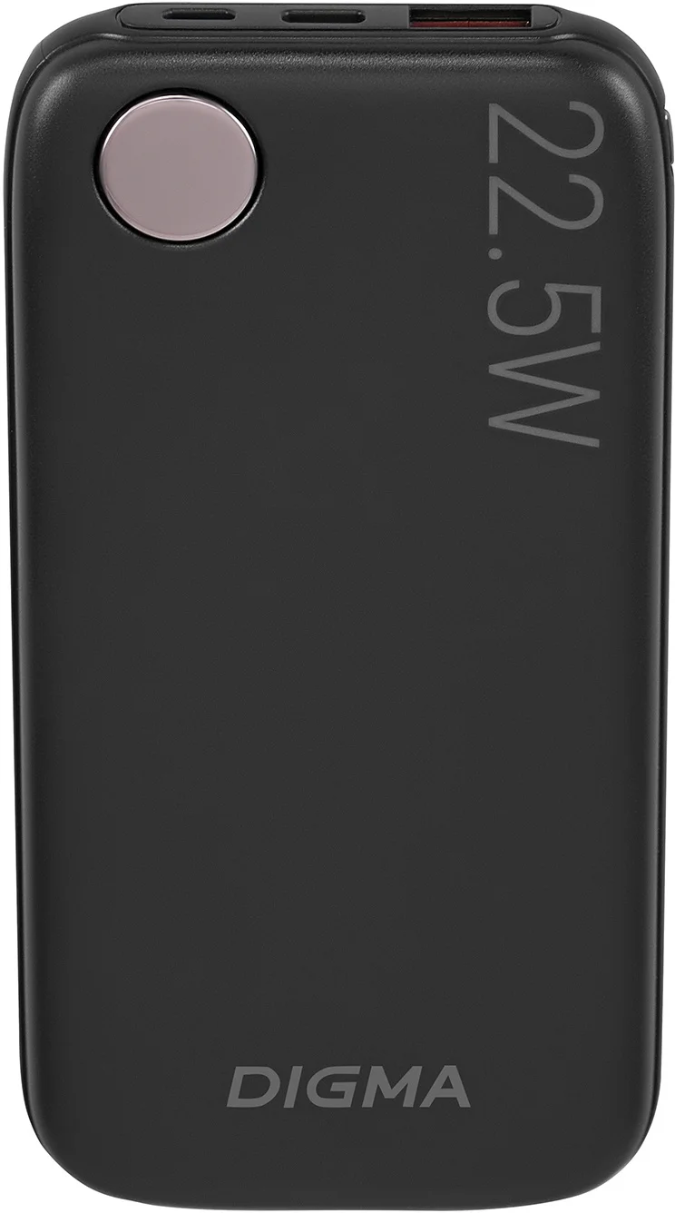 Мобильный аккумулятор Digma DGPF10B 10000mAh QC3.0/PD3.0 22.5W 3A USB-A/USB-C черный (DGPF10B22PBK)