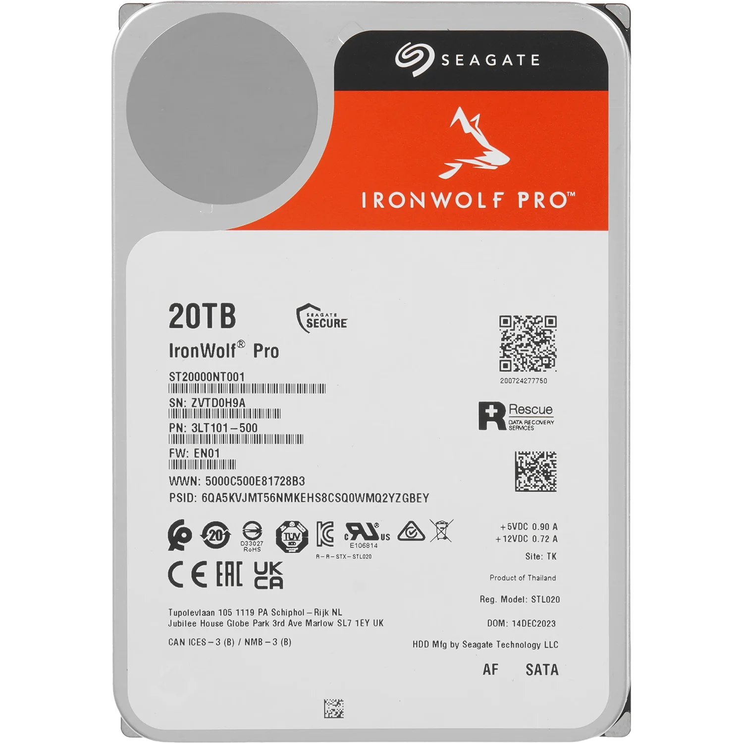 Жесткий диск Seagate SATA-III 20TB ST20000NT001 NAS Ironwolf Pro 512E (7200rpm) 256Mb 3.5"