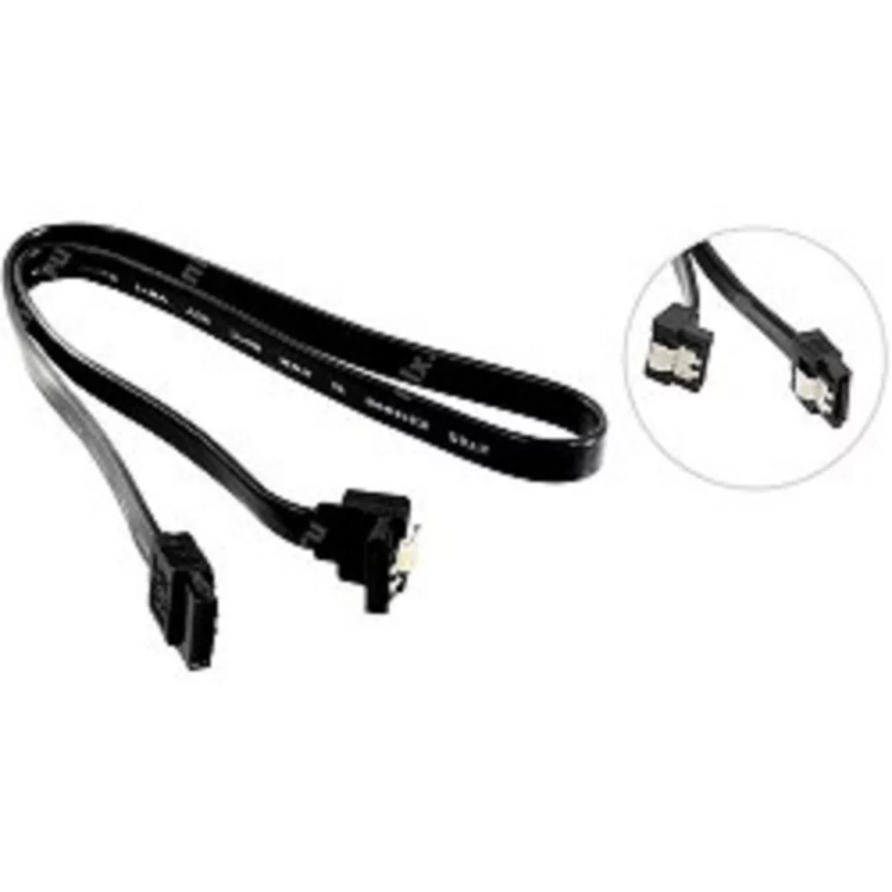 5bites SATA3-7PL50A(BK) Кабель Serial ATA V3.0, 6Гбит/ с, защелка, 0.50м (SATA3-7PL50A-BK)