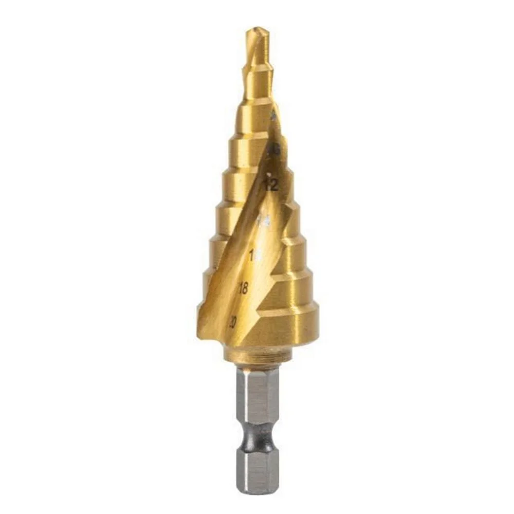 Оснастка Deli Сверло ступенчатое по металлу DH-JTZ020-E1 (4-20мм, HSS 4341 спиральная канавка, шестигранный хвостовик)