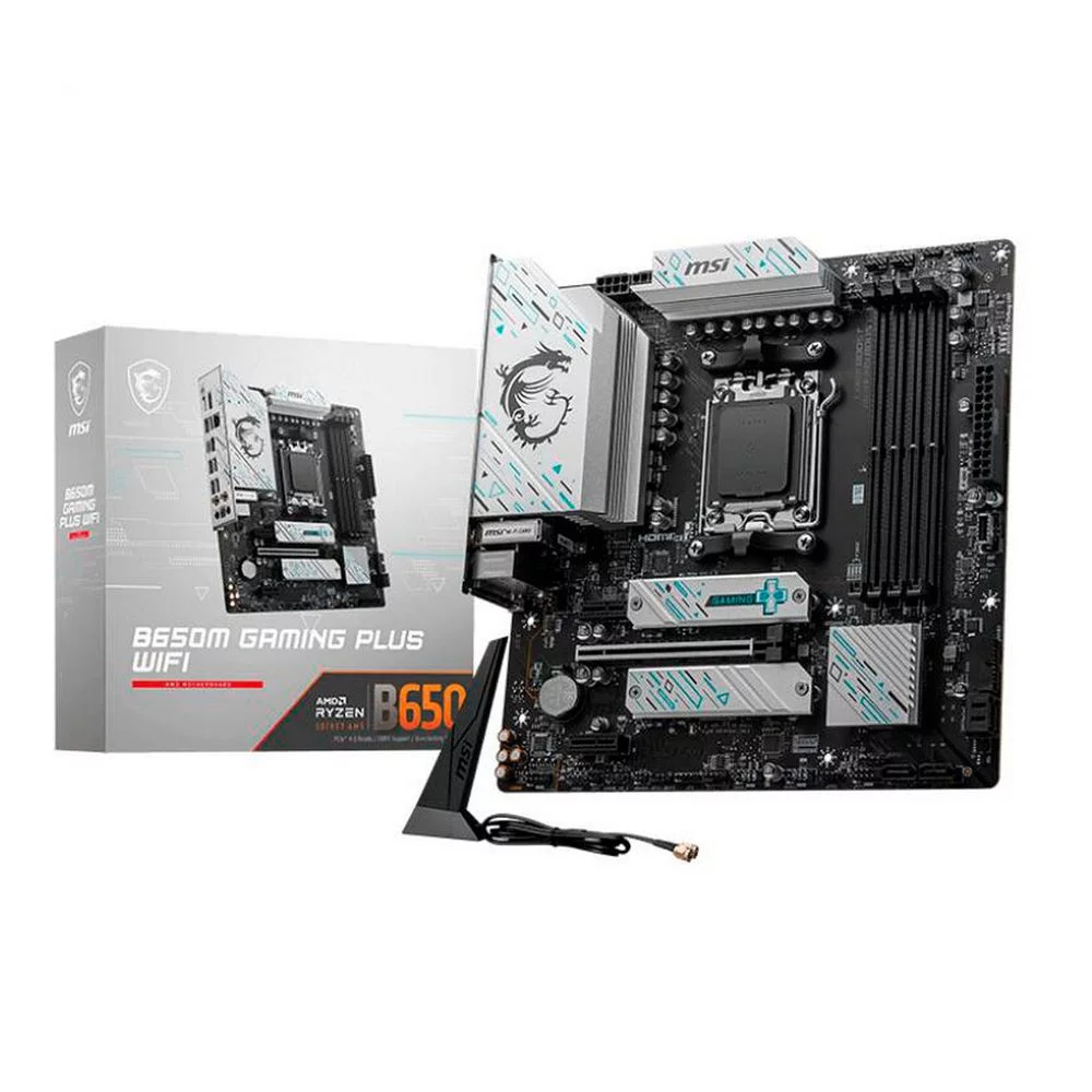 Материнская плата MSI Bad Pack B650M GAMING PLUS WIFI B650, AM5, 4*DDR5, 1*PCIEx16, 2*PCIEx1, 2*M.2, 2*TypeC, 3*USB3.2Gen2, 6*USB3.2Gen1, 4*USB2.0, 4*SATA3.0, 2.5G, DP, HDMI, M-ATX, RTL (B650M GAMING PLUS WIFI||BP)