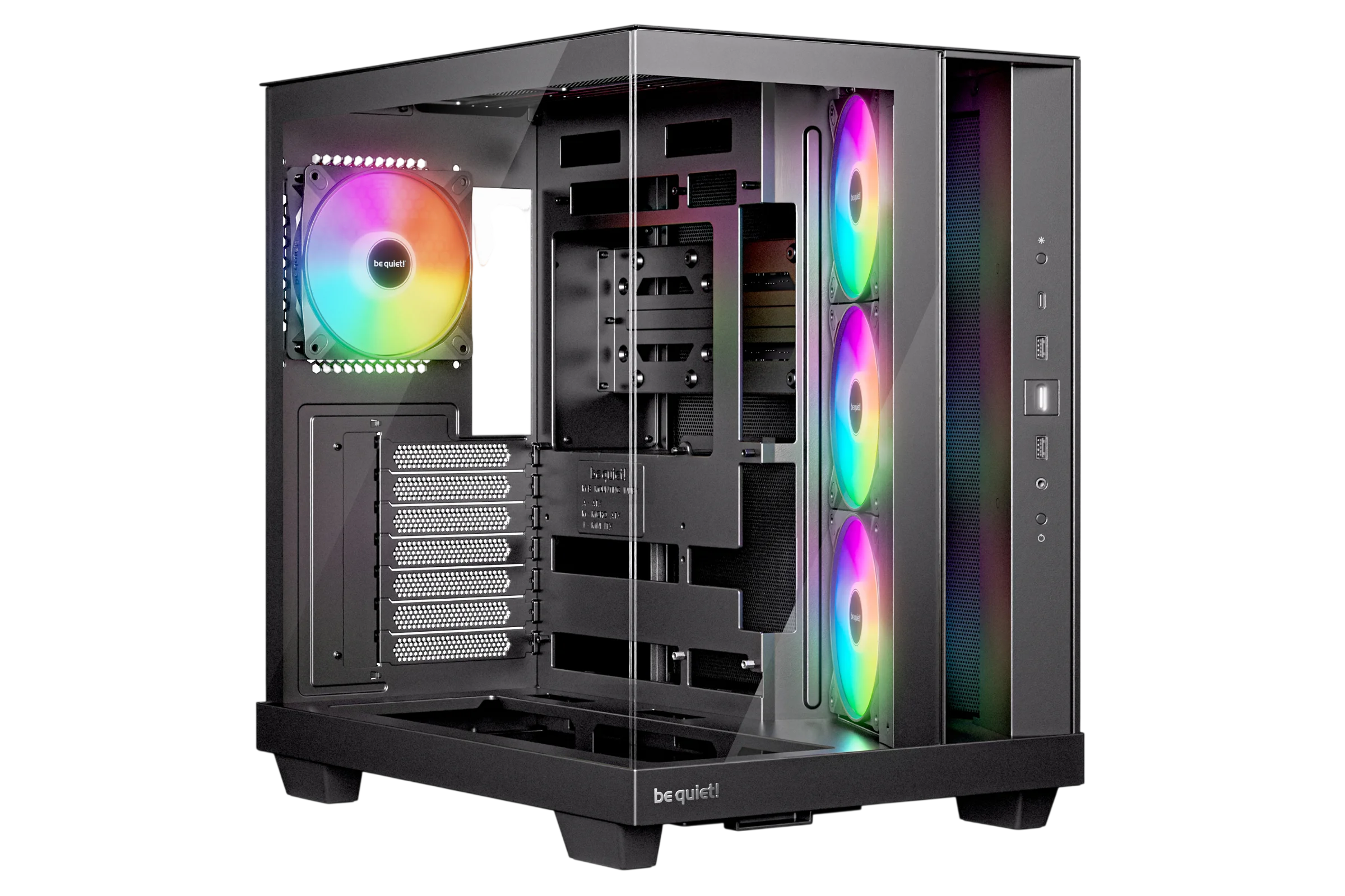 Корпус Компьютер без блока питания/ Case be quiet! LIGHT BASE 500 LX, Midi-Tower, TG, 4x120mm ARGB, 2xUSB-A 3.2, 1xUSB 3.2 Type-C, ATX, mATX, mITX Black (BGW85)