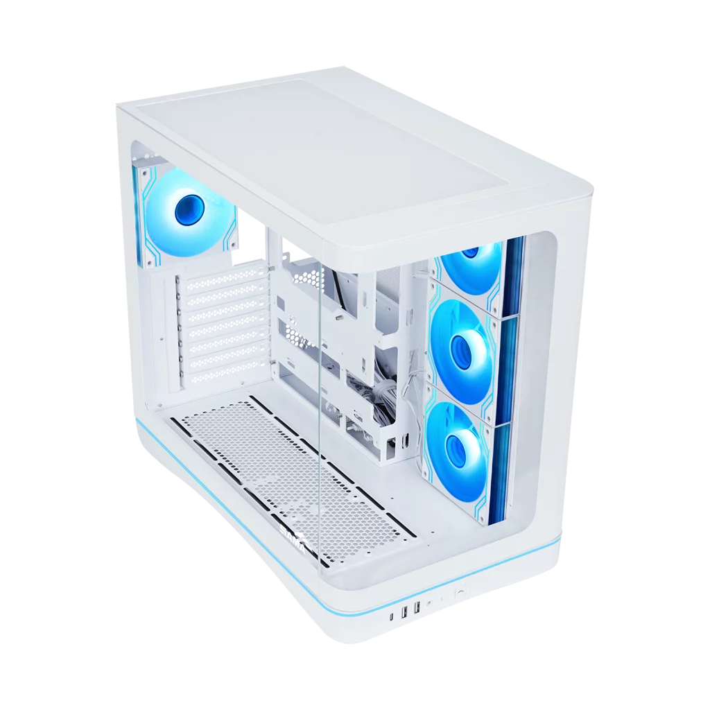 Корпус Компьютер без блока питания/ Case SAMA V62S White, Midi-Tower, TG, 4x120mm ARGB, 2xUSB 3.0 + 1xUSB 3.2 Type-C, ATX, mATX, mITX White (V62S-WHADA4X1-GL)