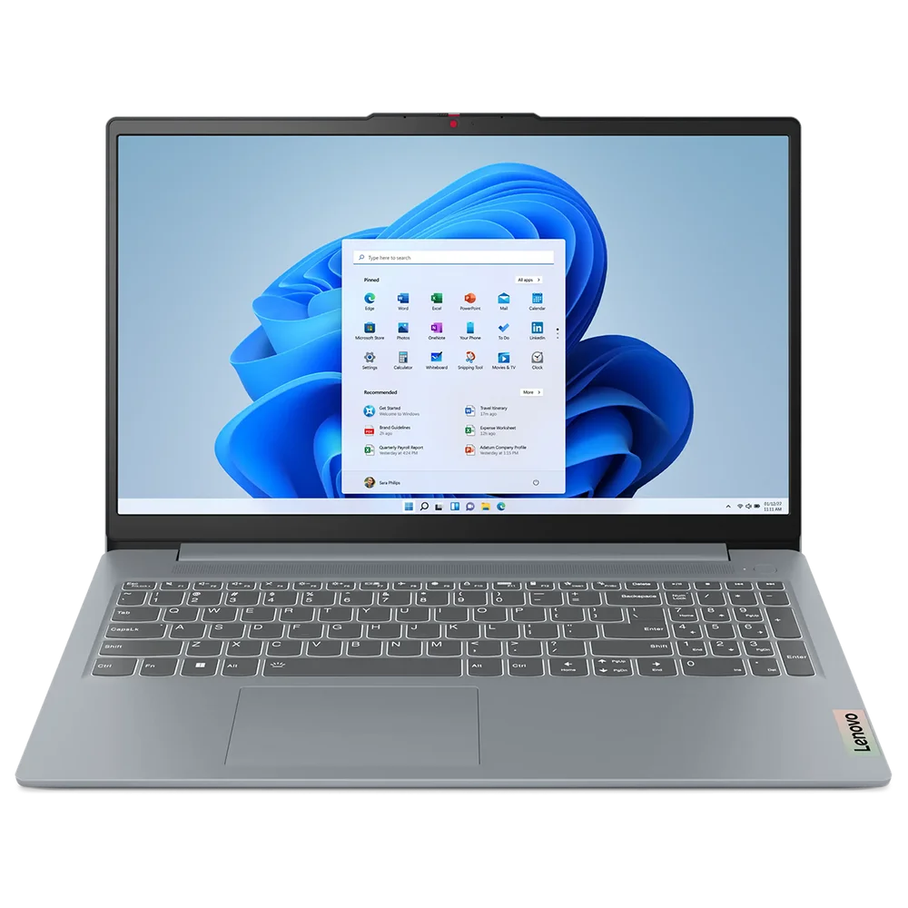 Ноутбук Lenovo IdeaPad Slim 3 15AMN8 AMD Ryzen 5 7520U/ 8Gb (soldered D5)/ SSD512Gb/ UMA/ 15.6"/ IPS/ FHD/ 1920x1080/ 60Hz/ NoOS/ Grey/ 1.62kg (82XQ00EKPS)