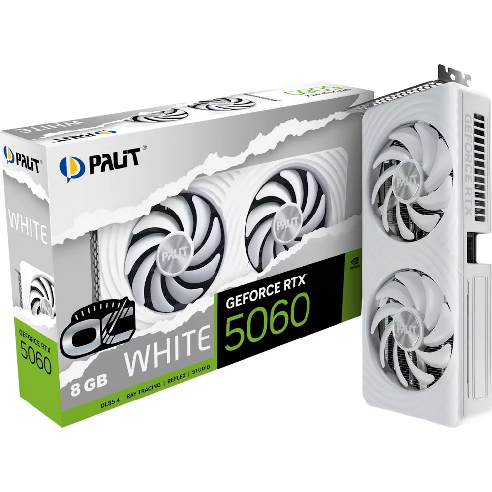 Видеокарта PCIE16 RTX5060 8GB PA-RTX5060 WHITE OC 8GB PALIT (NE75060U19P1-GB2063M)