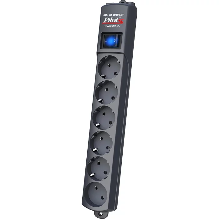 Сетевой фильтр Pilot S 6 розеток (5 евро + 1 без заземления) 10 м, графит/ Pilot S surge protector 6 outlets (EUR 5 + 1 without grounding) 10 m, graphite (PILOT S10M GRAPHITE)