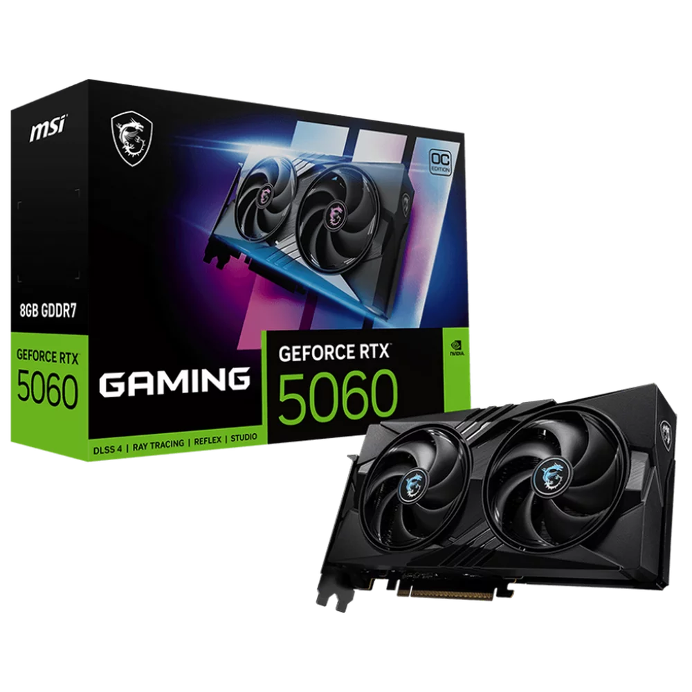 Bad Pack Видеокарта MSI RTX5060 GAMING OC 8GB GDDR7 128bit 3xDP HDMI 2FAN RTL (RTX 5060 8G GAMING OC||BP)