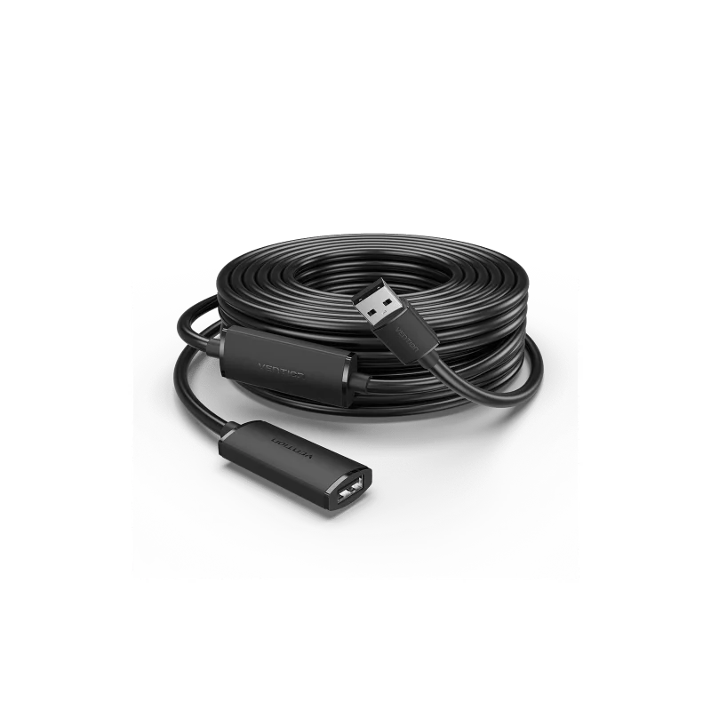 Активный кабель-удлинитель Vention USB 2.0 AM/AF с усилителем - 10м Черный (CBKBL)