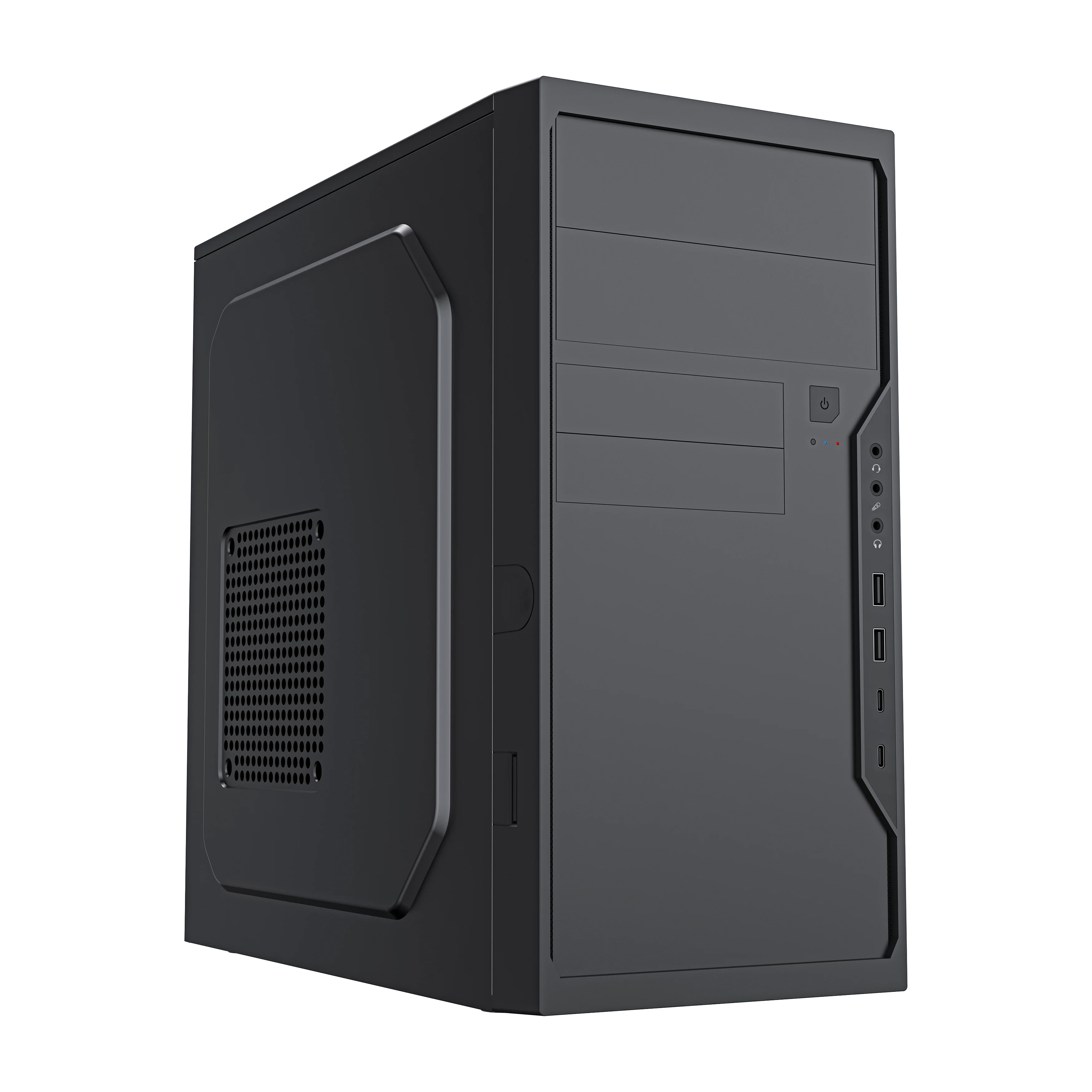 Корпус без блока питания/ Case Foxline FL-733R, mATX, 2x5.25EXT, 2x3.5EXT, 5x3.5INT, 2xUSB2.0, 2xUSB-C (19pin), HDA, w/ o FAN, w/ o PSU, no pwr cord (FL-733R-U2C2)