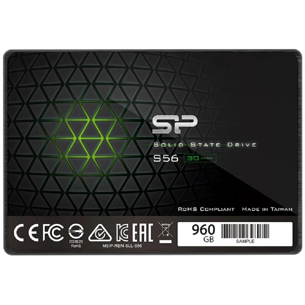 SSD 2.5" Silicon Power 960GB Slim S56 (SATA3, up to 500/ 450MBs, 3D NAND, 500TBW, 7mm) (SP960GBSS3S56A25)