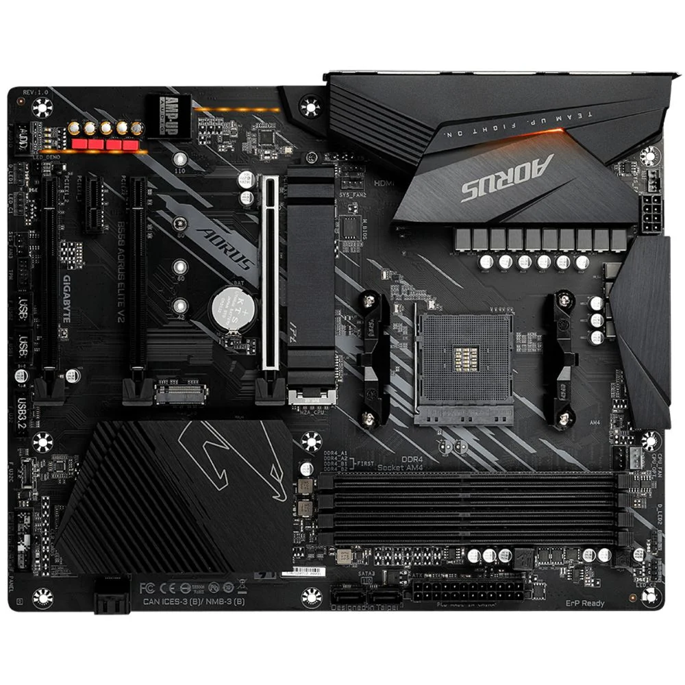 Материнская плата Gigabyte Bad Pack B550 AORUS ELITE V2, Socket AM4, AMD B550, 4xDDR4-3200, HDMI+DP, 3xPCI-Ex16, 1xPCI-Ex1, 4xSATA3(RAID 0/ 1/ 10), 2xM.2, 8 Ch Audio, 2,5GLan, (2+4)xUSB2.0, (6+2)xUSB3.2, ATX, RTL {8} (809898) bp (B550 AORUS ELITE V2||BP)