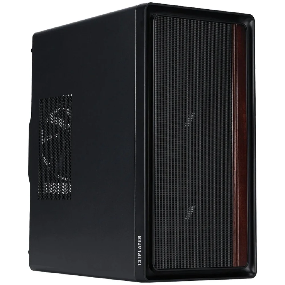 1STPLAYER Корпус WD1 Black / mATX / 3x120mm fans / WD1-BK-3F