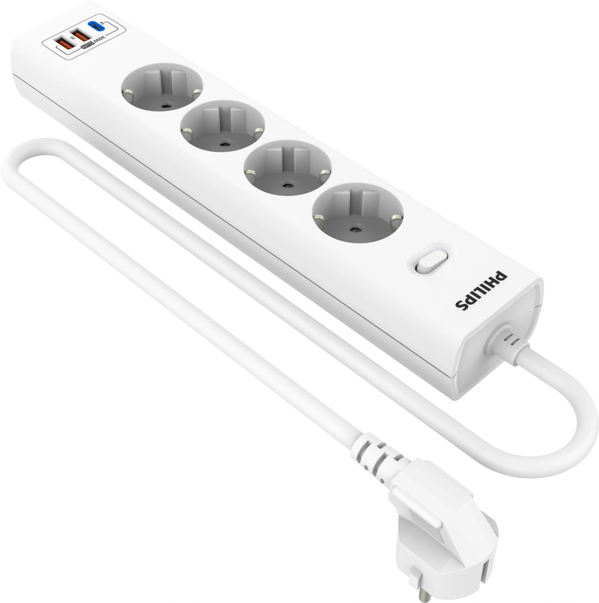 Сетевой фильтр Philips CHP8246WB/ 51 3м (4 розетки) белый (коробка) (CHP8246WB/51)