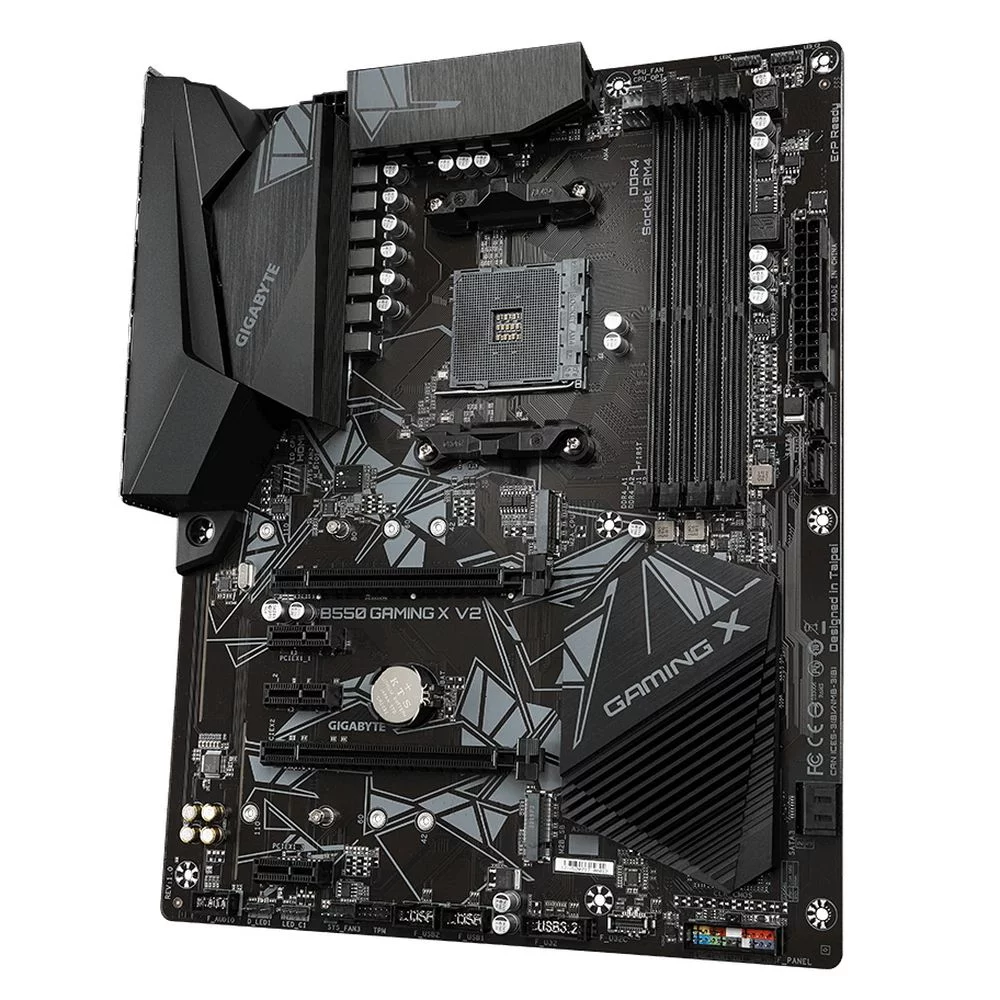 Материнская плата Gigabyte OEM B550 GAMING X V2, Socket AM4, AMD B550, 4xDDR4-3200, DVI-D+HDMI, 2xPCI-Ex16, 3xPCI-Ex1, 4xSATA3(RAID 0/ 1/ 10), 2xM.2, 8 Ch Audio, 1xGLan, (2+4)xUSB2.0, (4+2)xUSB3.2, 1xPS/ 2, ATX, RTL {8} (810702) (B550 GAMING X V2||OEM)