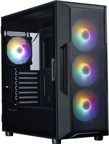 корпус ZALMAN i3 NEO V2, ATX, BLACK, FRONT MESH, WINDOW, 2xCombo (3.5" or 2.5"), 1x2.5", 1xUSB Type C, 1xUSB3.0, FRONT 3x120mm FRGB, REAR 1x120mm FRGB (I3 NEO V2 BLACK)